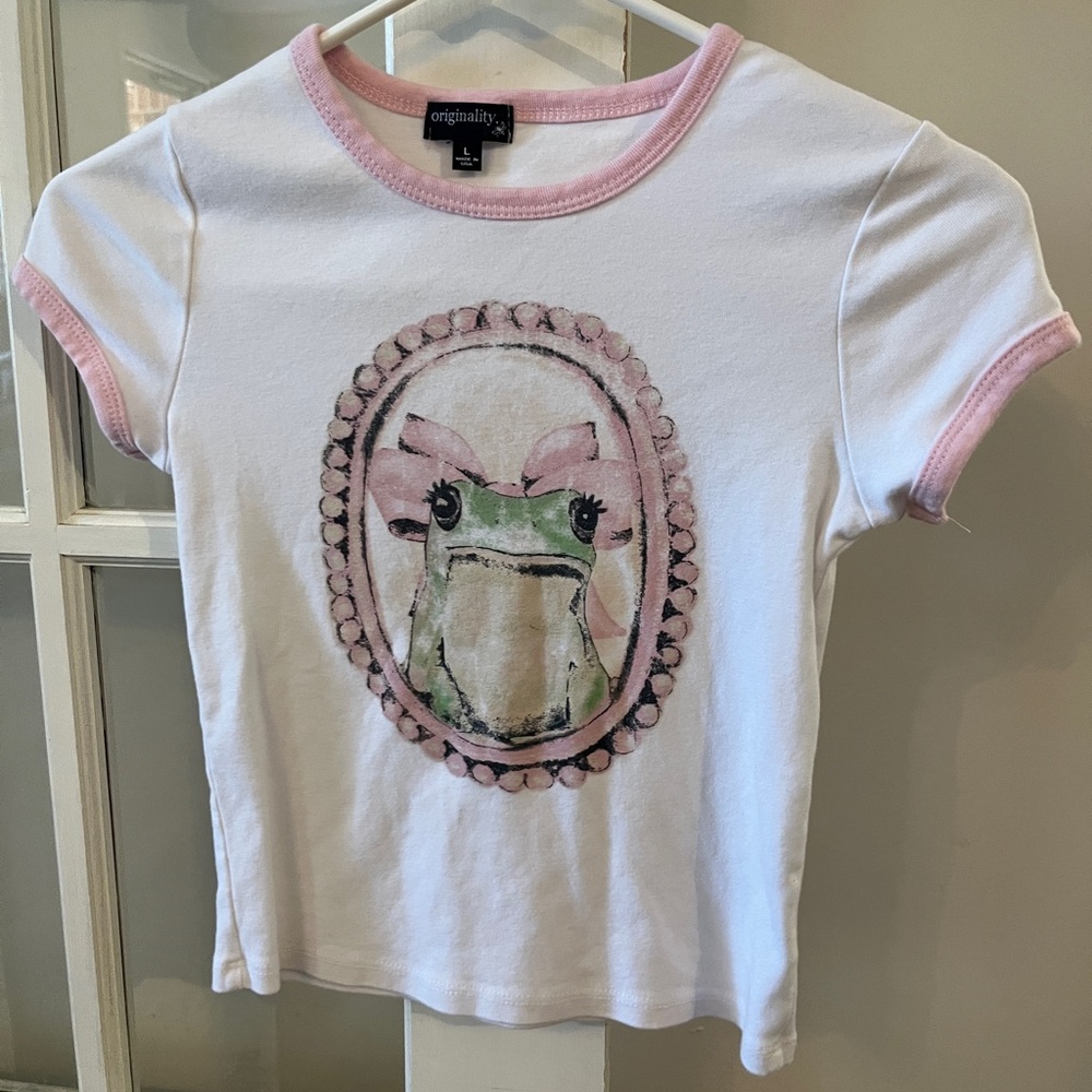 Originality Kids' White and Pink Frog Tee